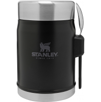 STANLEY CLASSIC LEGENDARY VACUUM FOOD JAR WITH SPORK 14OZ BLACK FLASK